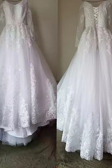 Ausverkauf Kirche V-Ausschnitt Tiefer V-Ausschnitt Hochzeitskleid