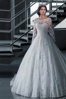 Ausverkauf Illusionshülsen Formalen Drapiert Natürliche Taille Hochzeitskleid