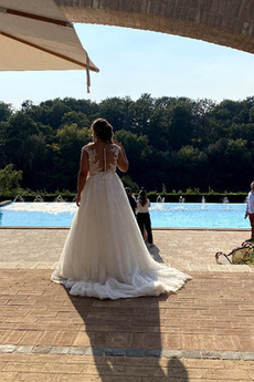 Übergröße Ärmellos Elegante Natürliche Taille Hochzeitskleid