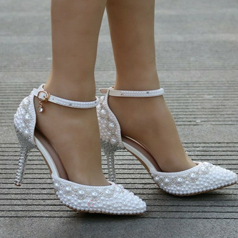 Sandalen mit hohen Absätzen Perlen Strass Sandalen weiße Hochzeitsschuhe - Seite 3