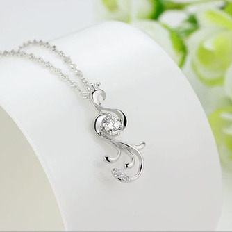 Eingelegten Diamant Silber Frauen Mode Pfau Halskette & Anhänger - Seite 3