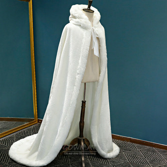 Winter Kapuze langen Mantel warmen Plüsch Schal weißen dicken Mantel - Seite 3
