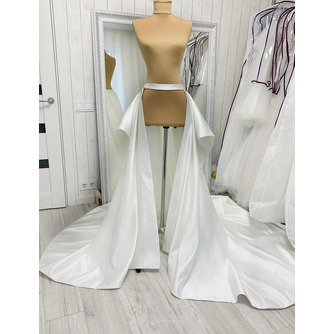 Satinzug für Hochzeitskleid Abnehmbarer Brautüberrock mit Hochzeitszug - Seite 1