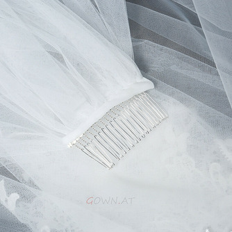 Hochzeitsschleier eleganter kurzer Schleier echter Fotoschleier eine Schicht weißer Elfenbein Brautschleier - Seite 7