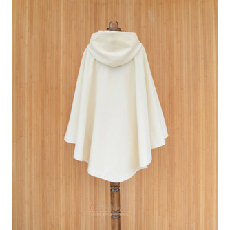 Elfenbeinfarbener Kaschmir-Wollmantel, weißer Hochzeitsmantel, weißer Hochzeitsmantel mit Kapuze - Seite 4