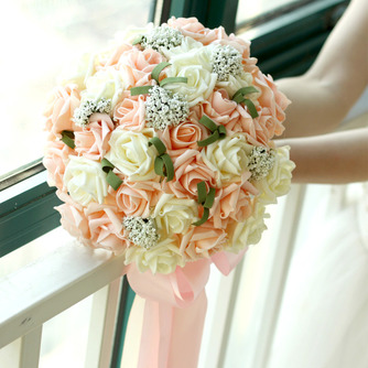 30 Blumenstrauß der Braut hält Champagner rose Simulation Blume Brautjungfer Hochzeit - Seite 1