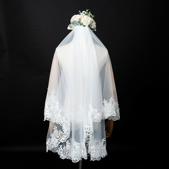 Hochzeitsschleier eleganter kurzer Schleier echter Fotoschleier eine Schicht weißer Elfenbein Brautschleier - Seite 5