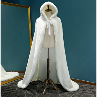 Winter Kapuze langen Mantel warmen Plüsch Schal weißen dicken Mantel - Seite 1