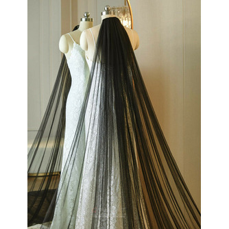 Schwarzer Brautschleier für die Hochzeit, Spitzen-Paillettenschleier, 3 Meter langer Brautschleier - Seite 4