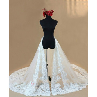 Luxus Spitze Abnehmbarer Brautzug Kathedrale Hochzeitszug Elfenbein Abnehmbarer Brautzug - Seite 2
