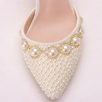 Sandalen mit hohen Absätzen Perlen Strass Sandalen weiße Hochzeitsschuhe - Seite 7