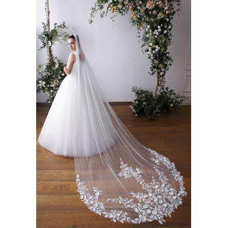 Dreidimensionaler Blütenblattschleier 3 Meter langer Kapellenschleier Braut Hochzeitsschleier - Seite 4