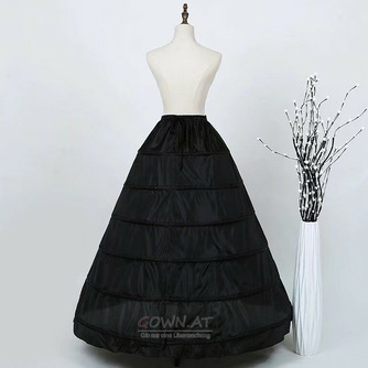 Elastischer Petticoat mit sechs Stahlringen in der Taille, schwarz-weißer Hochzeitskleid-Petticoat - Seite 4