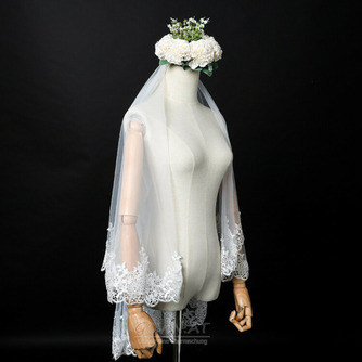 Hochzeitsschleier eleganter kurzer Schleier echter Fotoschleier eine Schicht weißer Elfenbein Brautschleier - Seite 3