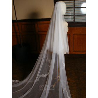 Brautschleier einfacher Schweifschleier Spitze bedeckt Hochzeitsschleier - Seite 6