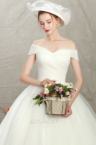 Tüll Sanduhr Schnüren einfache Natürliche Taille Hochzeitskleid - Seite 4