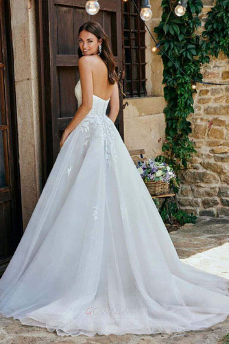 Ausverkauf romantische Drapiert Draussen Ärmellos Hochzeitskleid - Seite 2