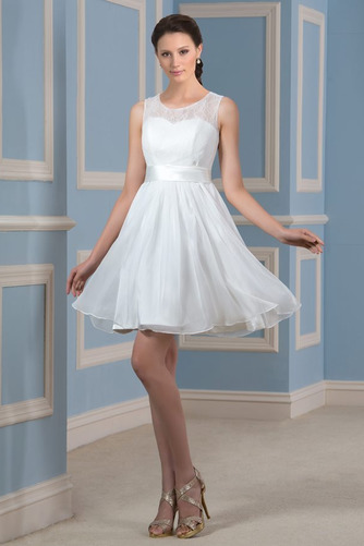 Elegante A Linie Trichter Natürliche Taille Chiffon Hochzeitskleid - Seite 3