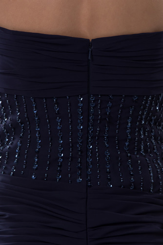 Chiffon Sommer Königsblau Natürliche Taille Trägerlose Abendkleid - Seite 6