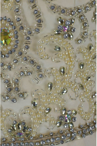 Juwel Illusionshülsen Natürliche Taille Reißverschluss Abendkleid - Seite 5