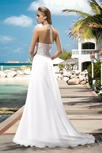 Bördeln Dünn Elegante Reißverschluss Natürliche Taille Hochzeitskleid - Seite 2