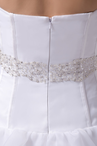 Fiel Taille Reißverschluss Ärmellos Perlengürtel Trägerlose Brautkleid - Seite 5