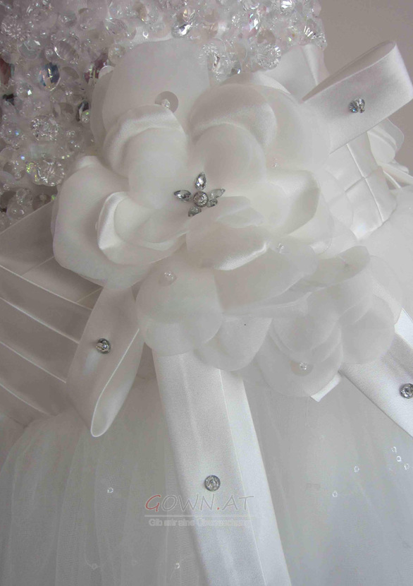 Natürliche Taille Schatz Kugel-Kleid Kristall Tüll Brautkleid
